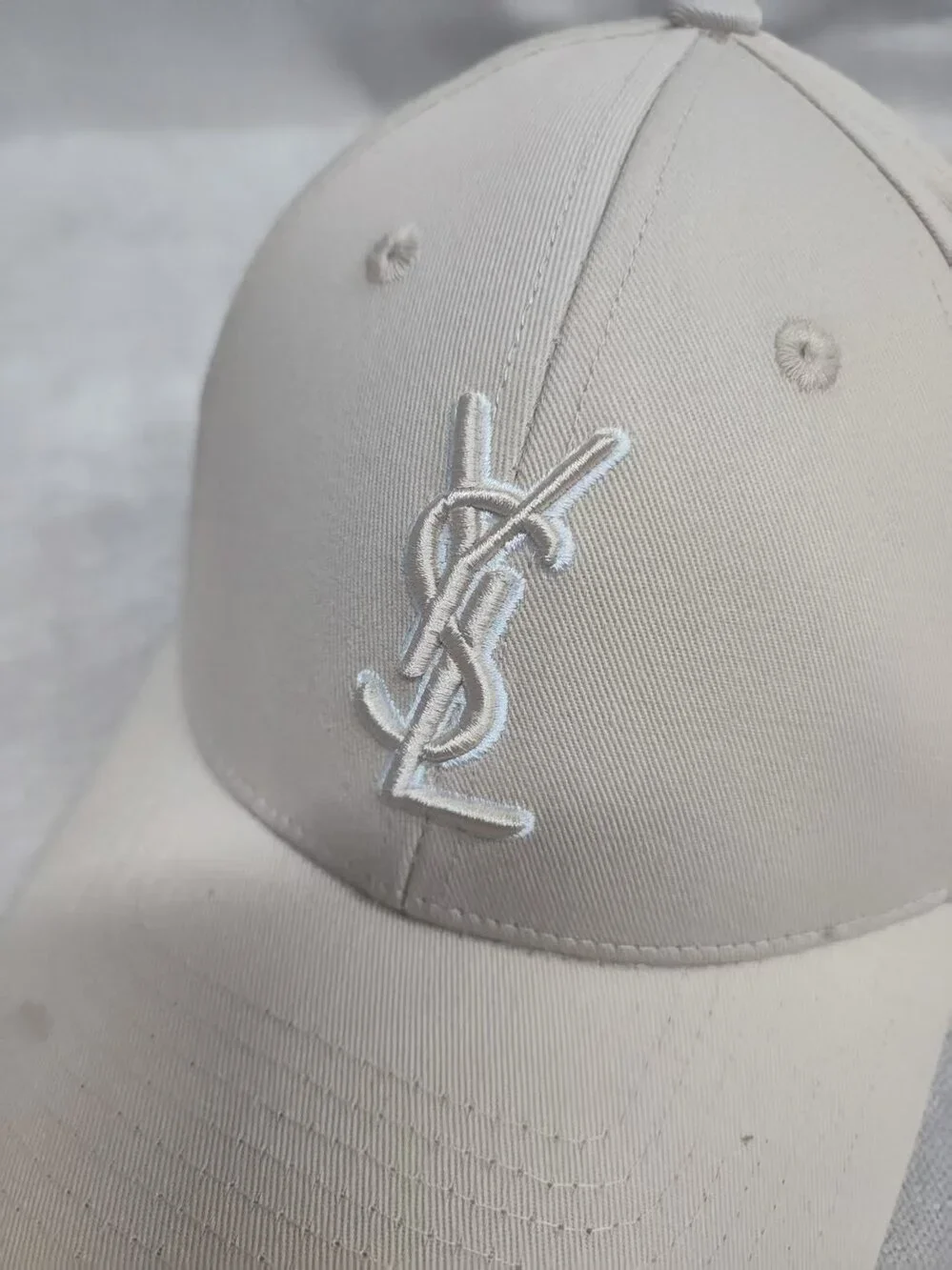 ✨YSL Saint Laurent Beige Twill Baseball Cap